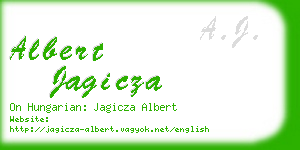 albert jagicza business card